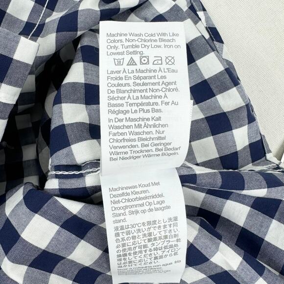 J. Crew Crewcuts Boys Long Sleeve Flex Patterned Washed Shirt 2 Gingham Navy - Picture 8 of 8